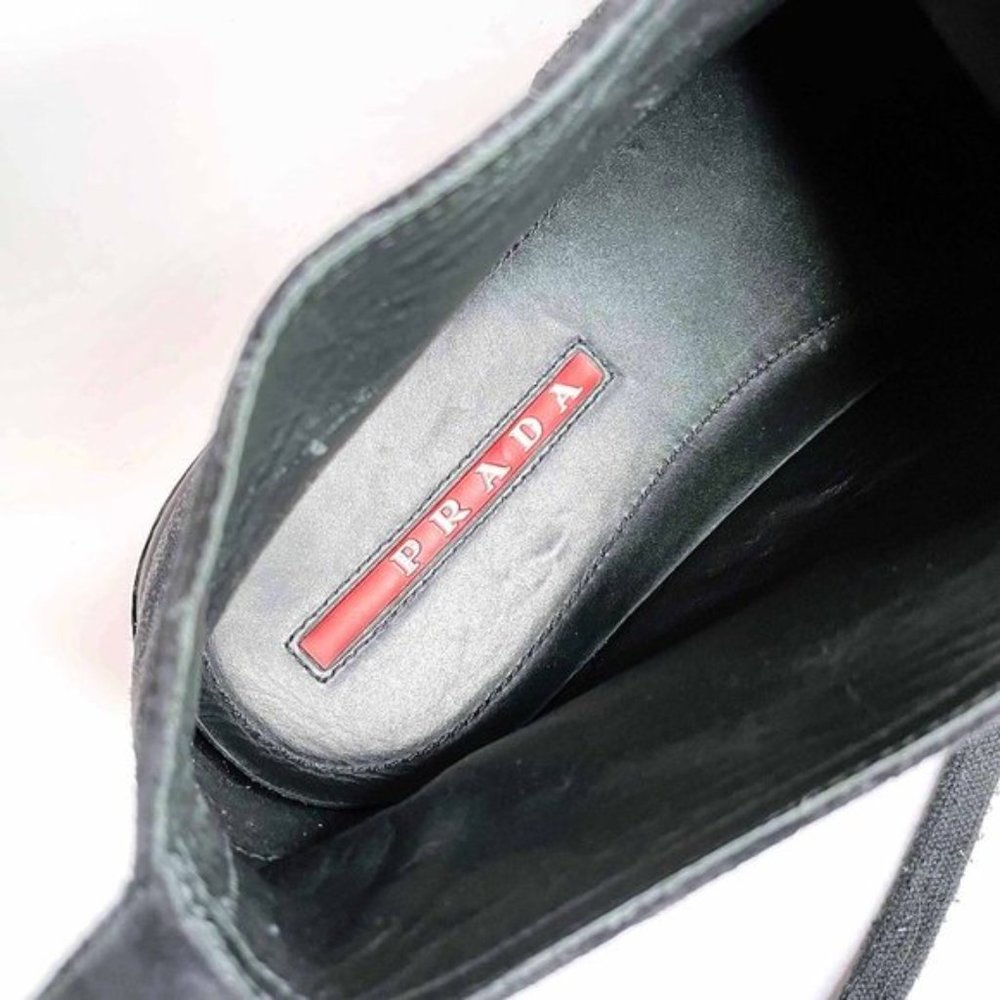⚡️SOLD⚡️ prada all black suede high top sneaker boots - size 10 - Picture 7 of 9